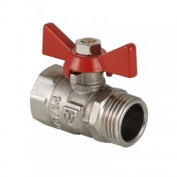 Кран шаровой COMPACT, рукоятка бабочка 3/4" вн.-нар.
