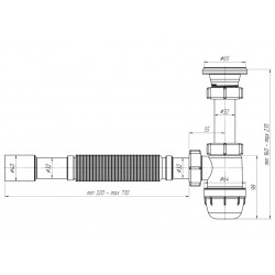 Сифон Ани mini "Юнг" д/умывальника 1.1/4"х32 с гибкой трубой 32х32/40