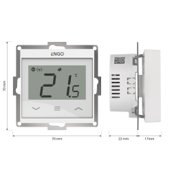 Терморегулятор провод., прогр., встр., с возм. подкл. вынос. датч., WI-FI, белый, в рамку 55х55 ENGO