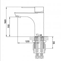 Смеситель умывальник MELODIA Rumba картридж д.35мм