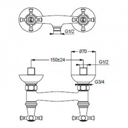 Смеситель душ MELODIA Galateo керамика