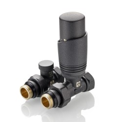 Комплект терморегулирующего оборудования для радиатора прямой 1/2 ", серый