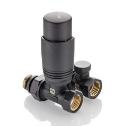 Комплект терморегулирующего оборудования для радиатора прямой 1/2 ", серый