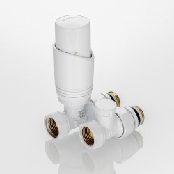 Комплект терморегулирующего оборудования для радиатора прямой 1/2 ", белый