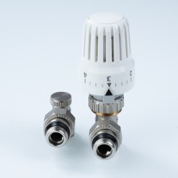 Комплект терморег-го оборуд-я д/рад., угловой 1/2" (термост-ая головка, термостат-й клапан, запорный