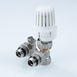 Комплект терморег-го оборуд-я д/рад., угловой 1/2" (термост-ая головка, термостат-й клапан, запорный