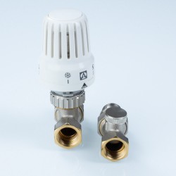 Комплект терморег-го оборуд-я д/рад., прямой 1/2" (термост-ая головка, термостат-й клапан, запорный