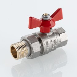 Кран шаровой BASE-ГОСТ со сгоном с рукояткой-бабочкой вн.-нар. DN15, PN40, 1/2"