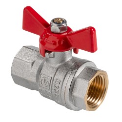 Кран шаровый полнопроходной, ГОСТ, рукоятка-бабочка  Дн 20 вн.-вн.