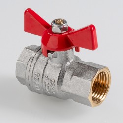 Кран шаровый полнопроходной, ГОСТ, рукоятка-бабочка  Дн 20 вн.-вн.