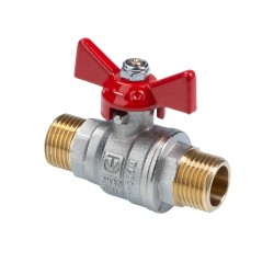 Кран шаровый полнопроходной, ГОСТ, рукоятка-бабочка  Дн 15 нар.-нар.