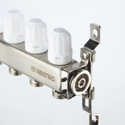 Коллекторный блок из НЕРЖ. стали с регул. клап. и расх., 1"х8 вых. Евроконус 3/4" (без сервис. гр.)