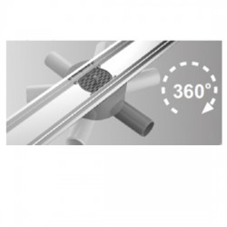 Душевой лоток 500мм поворотный 360&deg; с сухим затвором, нерж. сталь, выпуск 40/50мм VIEIR