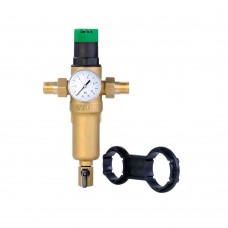 Фильтр самоочищающийся с редуктором давления и манометром 1/2" для горячей воды VIEIR