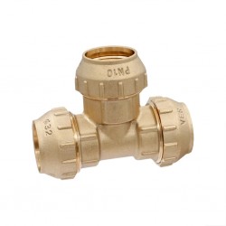 Тройник для трубы ПНД 32 x 32 x 32 латунь VIEIR