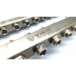 Коллекторная группа без расходомерами без кранов 1"x3/4" нержавеющая сталь 11 выхода