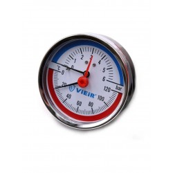 Термоманометр аксиальный Dn 80 мм 1/2, 120°C, 6 бар VIEIR