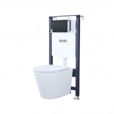 Комплект Iddis 3в1: подвесной унитаз Calipso, инсталляция Profix и черная клавиша смыва