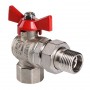 Кран шаровой BASE угловой с накидной гайкой 3/4" вн.-вн. (короткий)