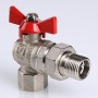 Кран шаровой BASE угловой с накидной гайкой 3/4" вн.-вн. (короткий)