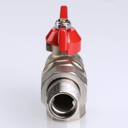 Кран шаровой BASE угловой с накидной гайкой 3/4" вн.-вн. (короткий)