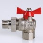 Кран шаровой BASE угловой с накидной гайкой 3/4" вн.-вн. (короткий)