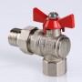 Кран шаровой BASE угловой с накидной гайкой 3/4" вн.-вн. (короткий)