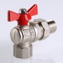 Кран шаровой BASE угловой с накидной гайкой 3/4" вн.-вн. (короткий)