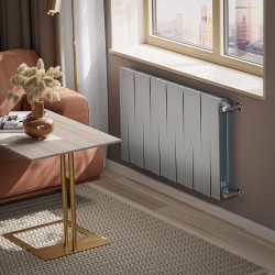 Дизайн-радиатор бимет. Royal Thermo PianoForte Silver Satin 500 x 100- 12 секц.