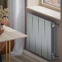 Дизайн-радиатор бимет. Royal Thermo PianoForte Silver Satin 500 x 100 - 8 секц.