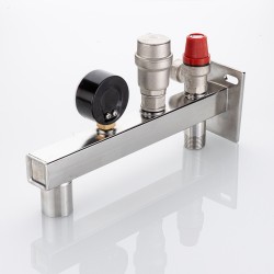 Группа безопасности расшир. бака консольная нержавеющая сталь (с манометром 0-4 бар)